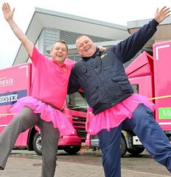 LOOK OUT FOR THE PINK REMOVAL LORRY!